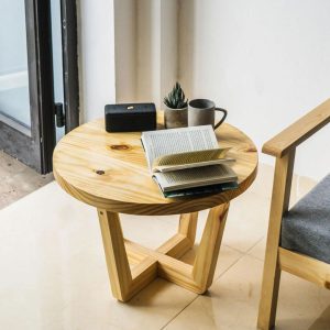 bàn trà gỗ tròn decor đẹp